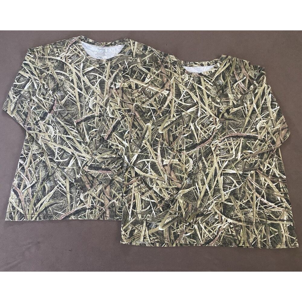 Two Ranger By RZ Outdoor Sz 2XL LS Brown Camo Front Pocket Tee Shirts
